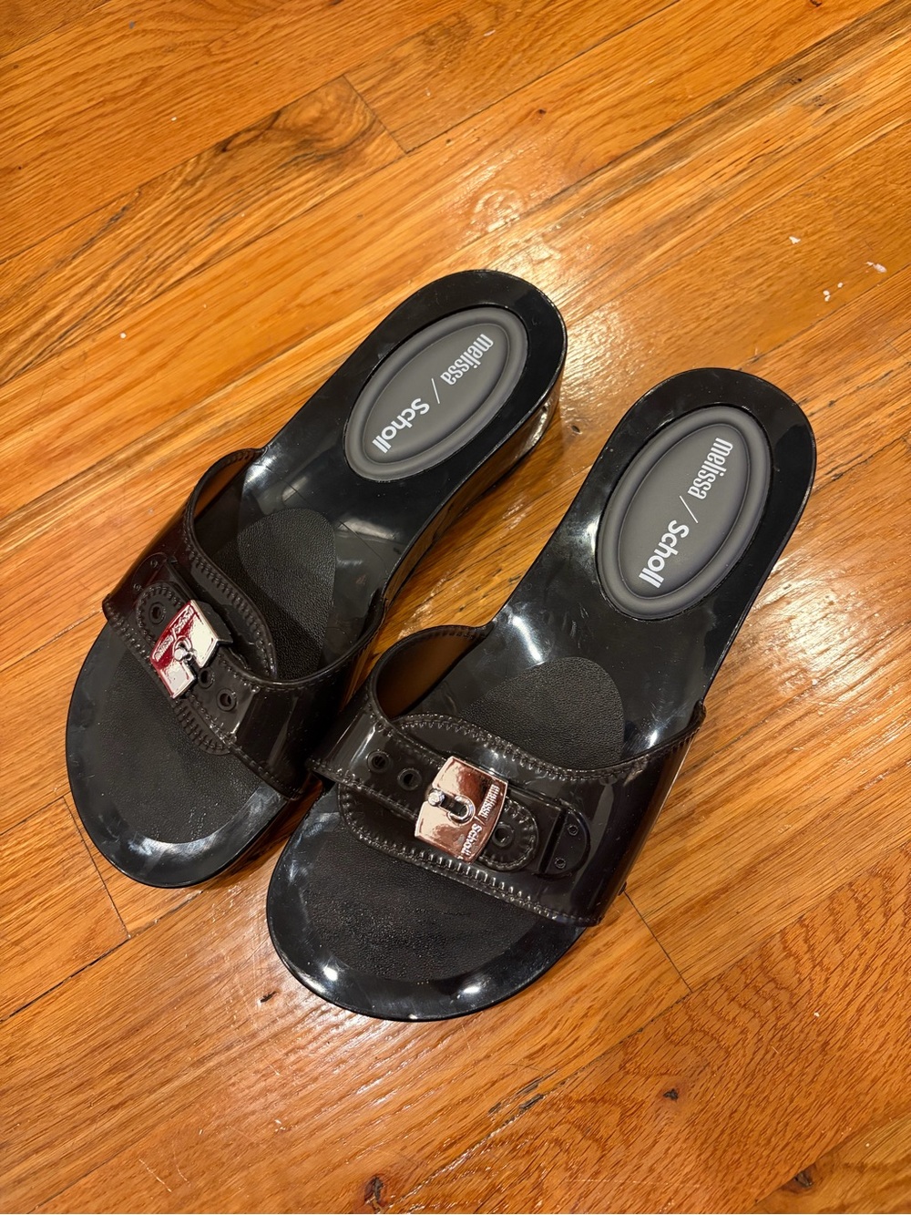 Melissa x Dr Scholl Black Buckle Sandals